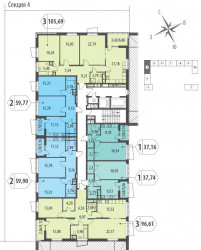 Двухкомнатная квартира 59.9 м²